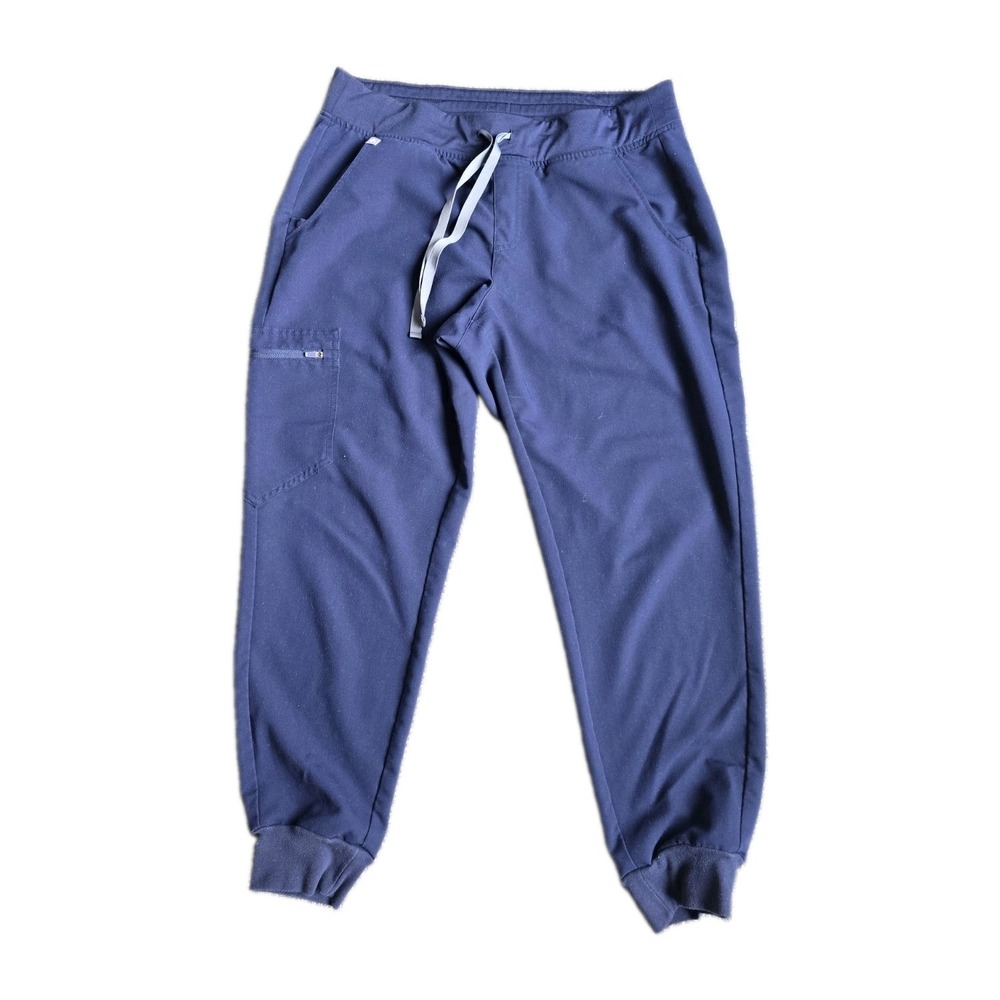 Womens FIGS Technical Collection Scrub Jogger Pants Navy Blue L/Petite